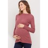 Hello Miz Women's Ribbed Long Sleeve Mock Neck Maternity Sweater Top - 2 of 4