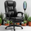 Mshliw High Back PU Leather Executive Massage Office Chair with 6-Point Vibration, Adjustable Recline, Footrest, Swivel Wheels - 3 of 4