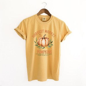 Simply Sage Market Women's Harvest Market Pumpkin Short Sleeve Garment Dyed Tee - 1 of 4