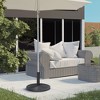 Outsunny 30 lbs. Market Umbrella Base Holder 18" Heavy Duty Round Parasol Stand with Rattan Design for Patio, Black - 3 of 4