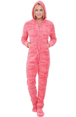 Adr Women's Waffle Ribbed Knit Thermal Onesie Pajama Thermal