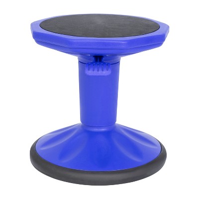 Blue Adjustable Height Kids Active Learning Stool with Rubber Seat