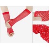 INSPIRE CHIC Women's Long Elastic Mesh Rhinestone Cosplay Net Half Finger Sleeves Gloves for Female Dance Party 1Pair - 3 of 4