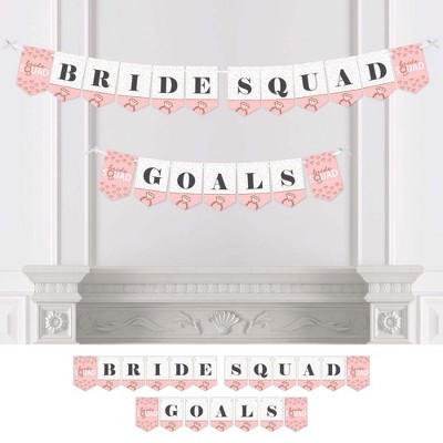 Big Dot of Happiness Bride Squad - Rose Gold Bridal Shower or Bachelorette Party Bunting Banner - Party Decorations - Bride Squad Goals