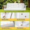 Karl Home | 5ft 3-Personn White Outdoor Fir Wood Hanging Porch Swing - 3 of 4