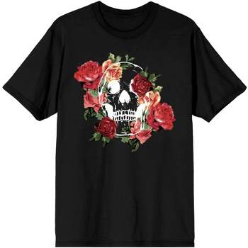 Natural World Skull And Roses Men's Black T-Shirt