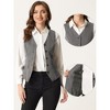 Allegra K Women's V-Neck Sleeveless Irregular Hem Belted Button Front Vest - 2 of 4