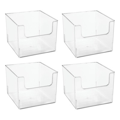 4 Pack Clear mDesign Open Front Plastic Storage Bin for Cube Furniture 10" W 