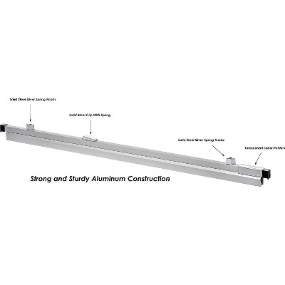 Silver Aluminum 30" Wall Mounted Blueprint Clamp Holder