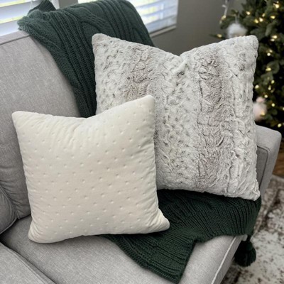 Cheer Collection Set Of 2 Embossed Faux Fur Throw Pillows - Snow Leopard  (18 X 18) : Target