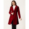 INSPIRE CHIC Women's Velvet A-Line Steampunk Double Breasted Winter Trench Coats - 3 of 4
