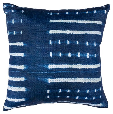 Narla Square Throw Pillow Dark Blue/White - Safavieh