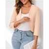 Clearlove Womens 3/4 Sleeve Bolero Shrug Open Front Puff Sleeve Cropped Lightweight Cardigan - 4 of 4