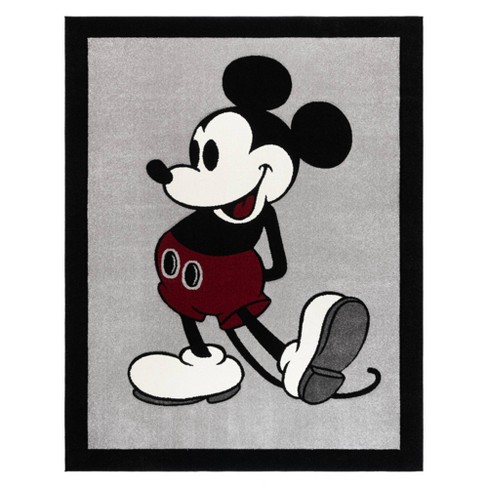 Disney Mickey Mouse Classic Pose with Border Indoor Kids' Area Rug Gray/Ivory/Red - image 1 of 4