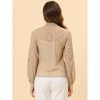 INSPIRE CHIC Women's See Through Mock Neck Long Sleeve Floral Lace Blouse - 4 of 4
