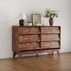 Vintage 6-Drawer Dresser - Bevel Design Wood Chest for Bedroom, Living Room & Entryway, Antique Style - 2 of 2