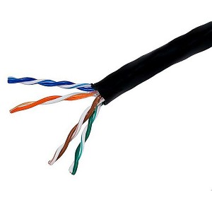 Monoprice Cat5e Ethernet Bulk Cable - Network Internet Cord - Solid, 350Mhz, UTP, CMR, Riser Rated,  Pure Bare Copper Wire, 24AWG, 1000ft, Black - 1 of 4