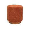 Nordlys Bouclé Pouf with Wooden Base Vintage Style Upholstery Living Room - 3 of 4