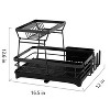 LunaLulinlk Dish Drying Rack, 2-Tier Dish Racks for Kitchen Counter, Dish Rack with Drainboard, Dish Drainer with Utensils Holder, Black - 4 of 4