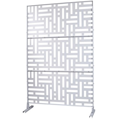 DSVIMOY Outdoor & Indoor Privacy Screen, Freestanding Decorative Privacy Screen for Deck Balcony Patio, White, 48"*76"*16"