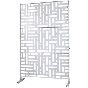 DSVIMOY Outdoor & Indoor Privacy Screen, Freestanding Decorative Privacy Screen for Deck Balcony Patio, White, 48"*76"*16" - 1 of 4