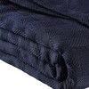 HomeRoots King Navy Blue Cotton Basketweave Geometric Blanket - 4 of 4