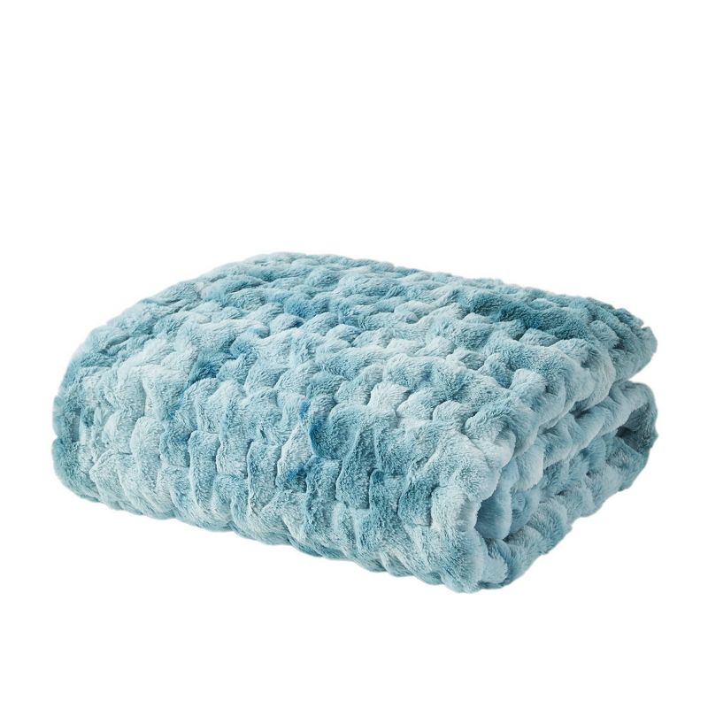 50"x60" Ruched Faux Fur Throw Blanket - Madison Park, 1 of 12