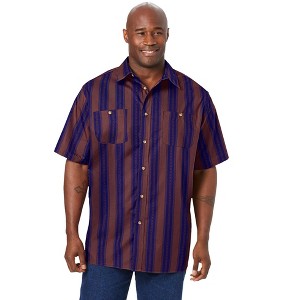 KingSize Striped Short-Sleeve Sport Shirt - 1 of 4
