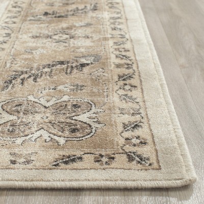 Vintage Stone and Caramel Hand-knotted Rectangular Area Rug