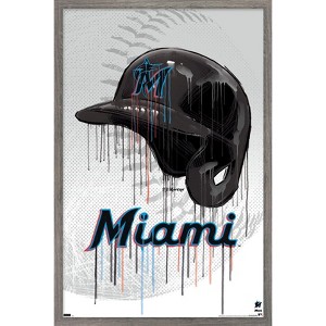 Trends International MLB Miami Marlins - Drip Helmet 22 Framed Wall Poster Prints - 1 of 4