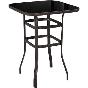Yaheetech Outdoor Patio Bistro Table with Tempered Glass Tabletop - 1 of 4