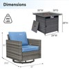 Buenhomino Patio Wicker Furniture Set with Fire Pit Table, PE Rattan Swivel Patio Chairs with Propane Fire Pit Table, 5 Pieces Patio Conversation Set - 4 of 4