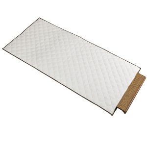 Quilted Table Leaf Storage Bag, Heavy-Duty Poly-Cotton Canvas, Interior Storage Pocket, Zippered, Natural with Brown Trim - 1 of 3