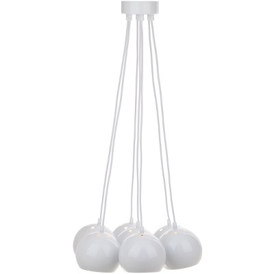 White Glass Adjustable Pendant Lamp with Fluorescent Light