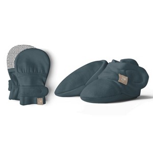 Goumi Stay On Baby Mitts & Boots Set - Midnight 0-3M - 1 of 4