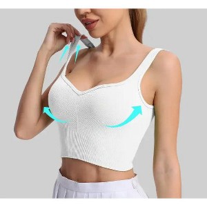 Women's Quick-Drying Breathable Sports Yoga Tank Top Casual Running Bottom with Seamless Hundred Back Fitness Camisole - 1 of 1