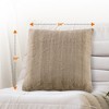 Cheer Collection Luxurious Faux Fur Throw Pillows Set of 2 - Sand (24" x 24") - 4 of 4