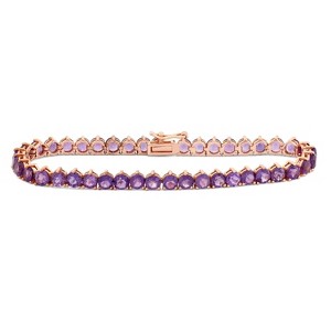 Designs By Gioelli 14K Rose Gold Over Sterling Silver Amethyst Tennis Bracelet - 1 of 2