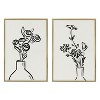 Kate and Laurel Sylvie Still Life Flowers in Vase Framed Canvas Set by The Creative Bunch Studio, 2 Piece 23x33, Bright Gold - 2 of 4