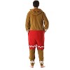 #followme Mens One Piece Christmas Themed Adult Bodysuit Microfleece Hoody Winter Pajamas - 4 of 4