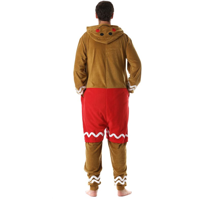 #followme Mens One Piece Christmas Themed Adult Onesie Microfleece Hoody Winter Pajamas, 4 of 5