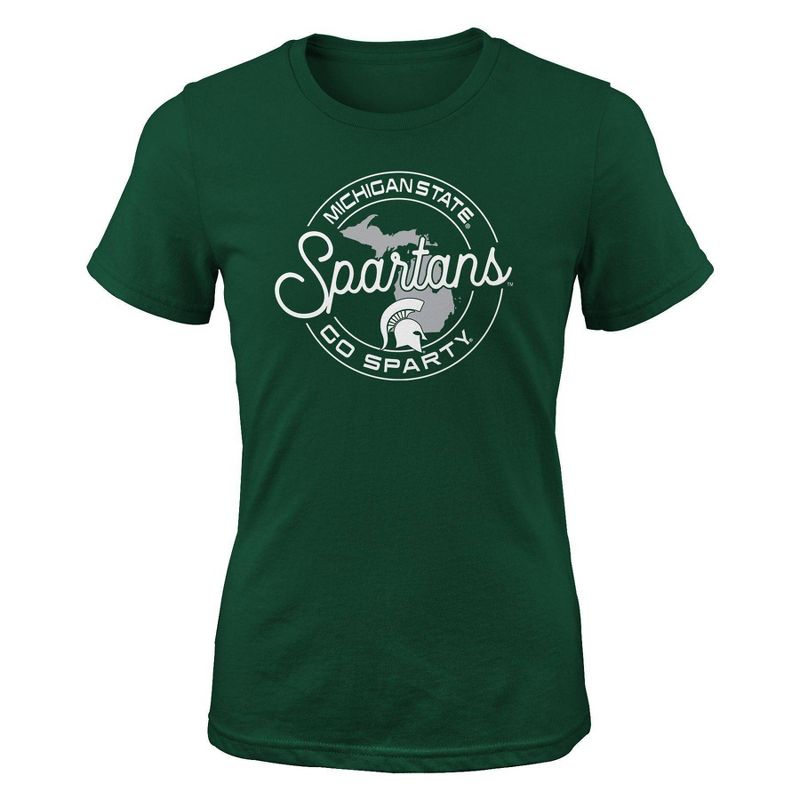 NCAA Michigan State Spartans Girls&#39; Short Sleeve Crew Neck T-Shirt, 1 of 2