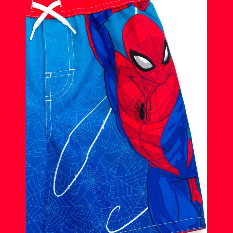 Marvel Spider-Man Avengers Spidey and His Amazing Friends UPF 50+ Swim Trunks Toddler to Big Kid, 2 of 4