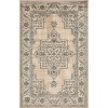 Classic Medallion Polypropylene Beige Indoor Runner Rug by Blue Nile Mills - 2 of 4