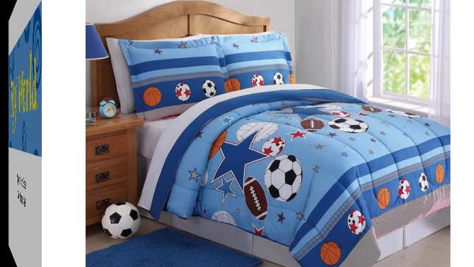 Twin Sports And Stars Kids&#39; Comforter Set - My World, 2 of 6, play video