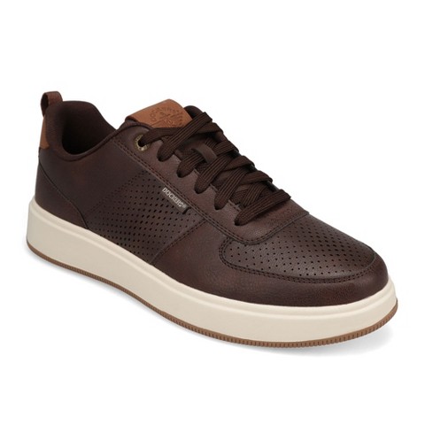 Dockers Mens Overtime Laser Casual Lace Up Sneaker, British Tan/Brown, Size 10.5
