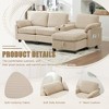 4-Seater L-Shaped Sectional Sofa, Corduroy Sofa with Cup Holders, USB Ports, Storage Ottoman & Movable Console - ModernLuxe - 4 of 4
