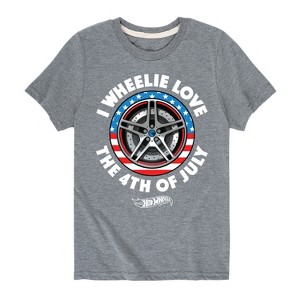 Boys' - Hot Wheels - I Wheelie Love 4th of July Short Sleeve Graphic T-Shirt - 1 of 4