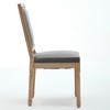Vynxaria Chairs Set of 2,Dining Chairs with Square Backrest and Exquisitely Carved Solid Wood Frame for Living Room,Gray - 3 of 4