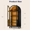 GlasFlength Decorative Storage Cabinets ,Wood Versatile Cupboard with Door and Adjustable Shelves for Kitchen, Bathroom, Black, 36"*17.5"*74.8" - 2 of 4